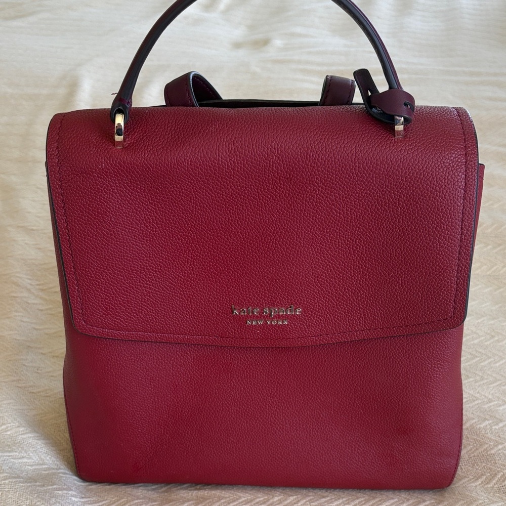 NWOT Kate Spade Burgundy Leather Backpack bag purse like new